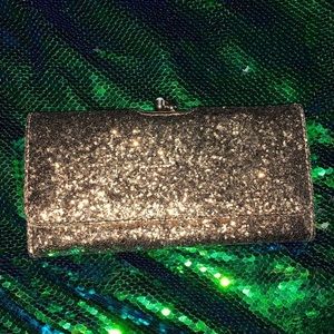 Gold glitter wallet